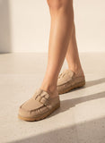 Pre Order: Suede Buckle Mule Platform Clog Ships 10-20