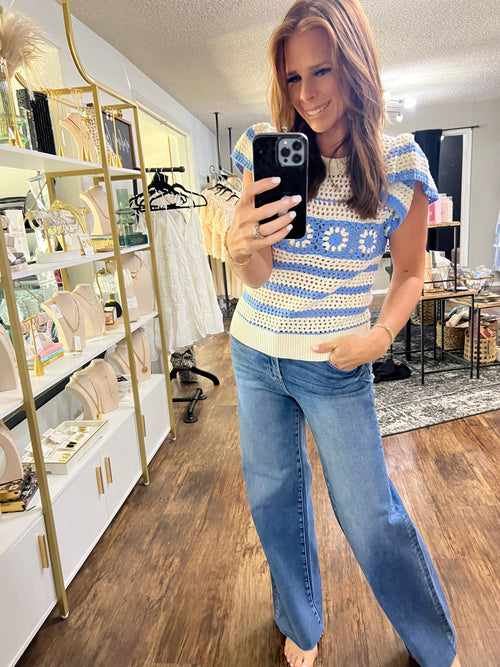 Blue Skies Crochet Top