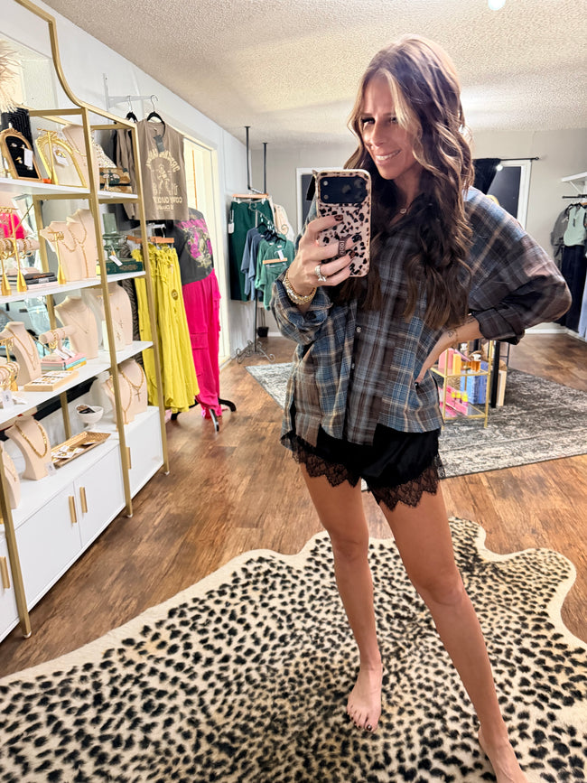 Chocolate Plaid Top
