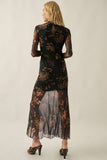Floral Mesh Maxi Dress