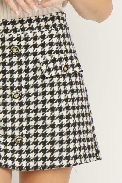 Holiday Houndstooth Skirt