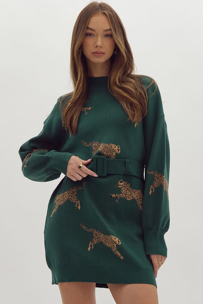 Cheetah Sweater Dress