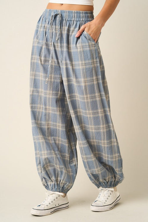 Blue Over You Plaid Joggers