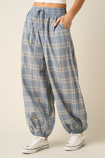 Blue Over You Plaid Joggers