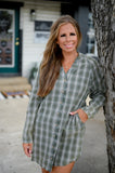 Evergreen Plaid Shirt Dress