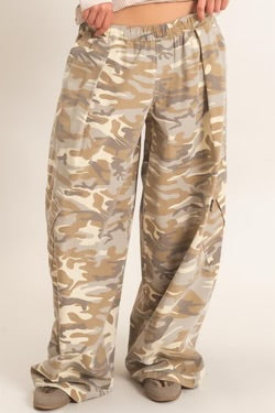 Stone Washed Camo Cargo Pants