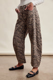 Mocha Zebra Barrel Jeans