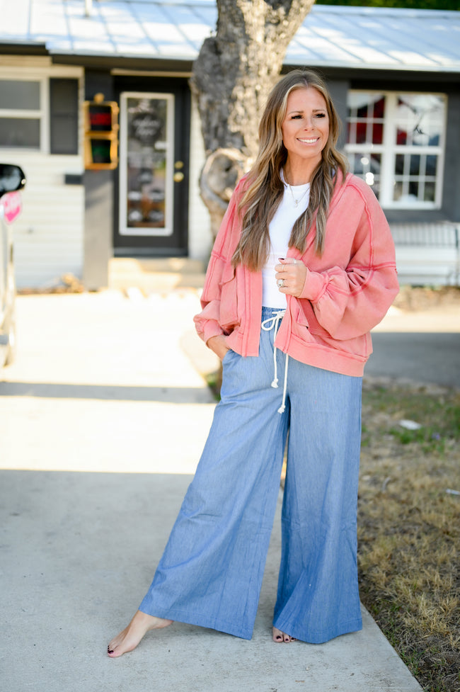 Washed Pinstripe Pants