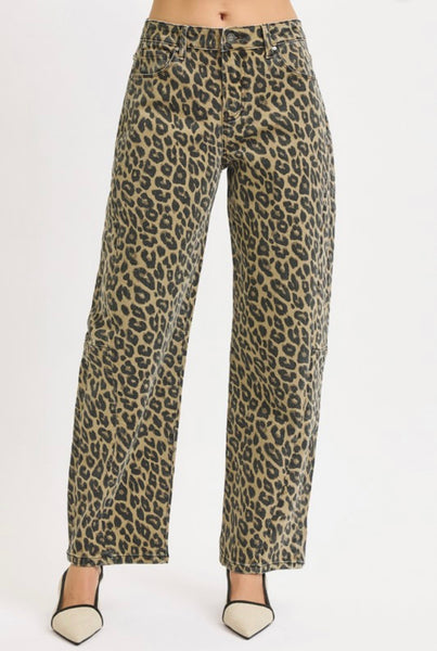 Leopard Barrel Jeans