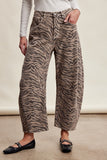 Mocha Zebra Barrel Jeans