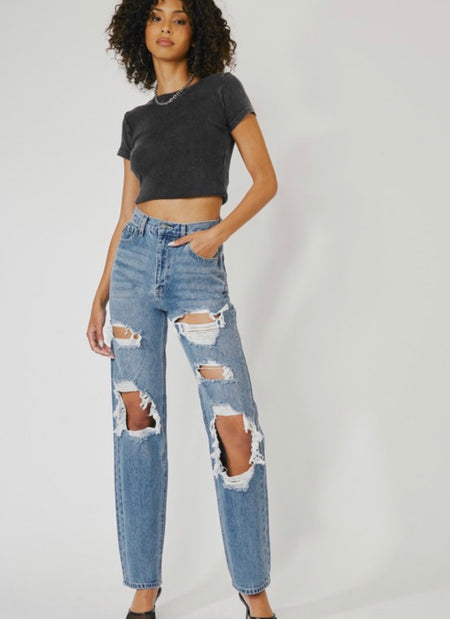 Distressed Mess Jeans