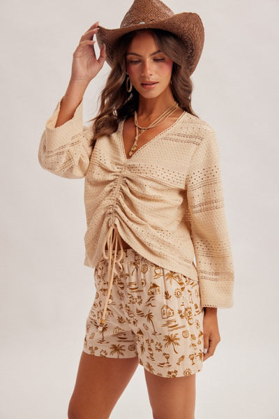 Drawstring Lace Top