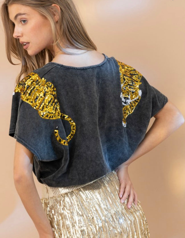 Sequin Tiger Top