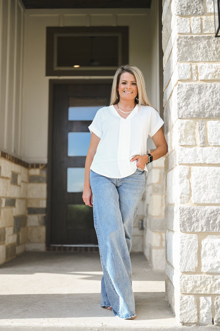 Eyelet Ruffle Top