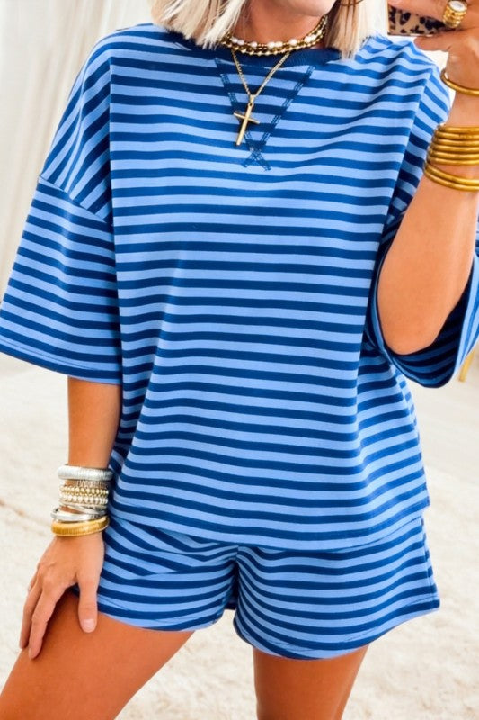 Little Blue Striped Set