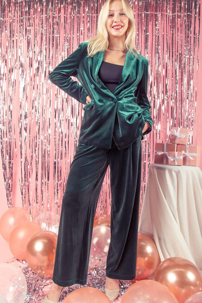 Mistletoe and Magic High Waist Velvet Pants • Impressions Online Boutique