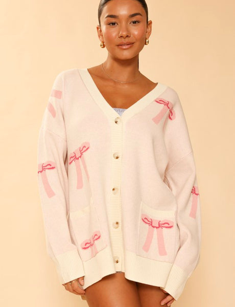 Simply Pink Bow Cardigan