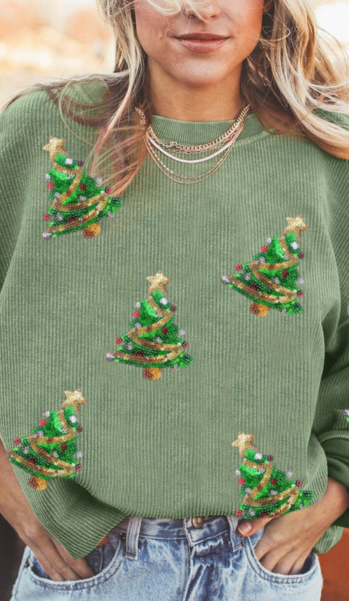 Christmas Tree Corded Sweatshirt