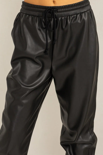 Naughty List Leather Joggers