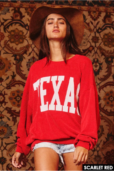 Anyway You Want It Texas Corded Pullover
