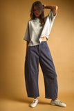 Denim Pinstripe Barrel Jeans