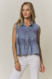 Charmed Denim Lace Top