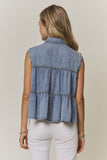 Charmed Denim Lace Top