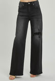 Blacked Out Wide Leg Jeans