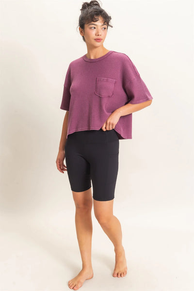 On Repeat Mineral Waffle Top