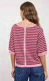 Blush n Burgundy Stripe Top