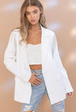 Rhinestone Fringe Boyfriend Blazer