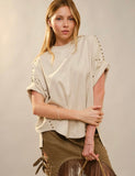 Suede Studded Top