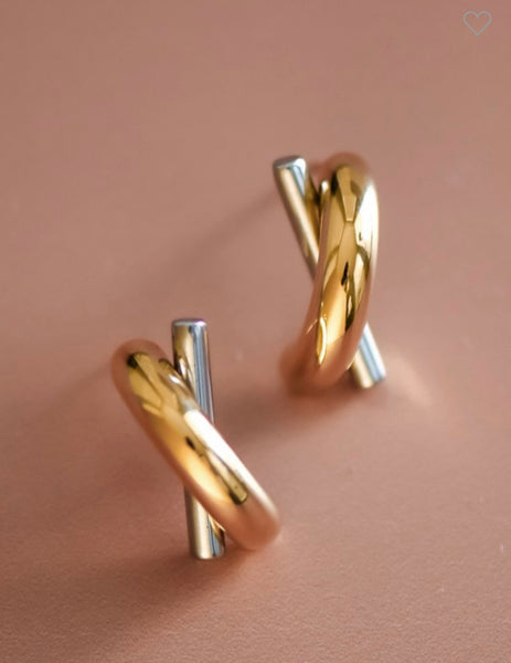 Two Toned Stud Earrings