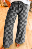 Checkered Denim Jeans