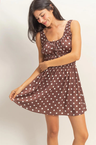 Sweet Satin Polka Dot Dress