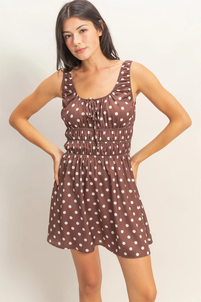 Sweet Satin Polka Dot Dress