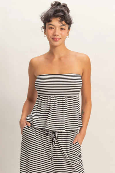 Striped Ready Peplum Top