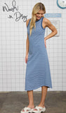 Blue For You Striped Midi Dress