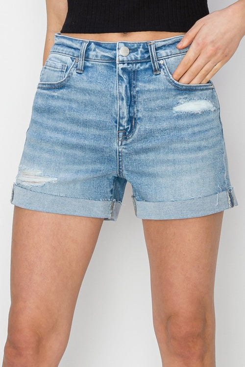 Mom Life Denim Shorts