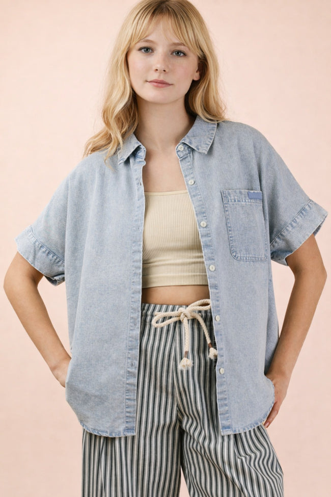 Denim Washed Top