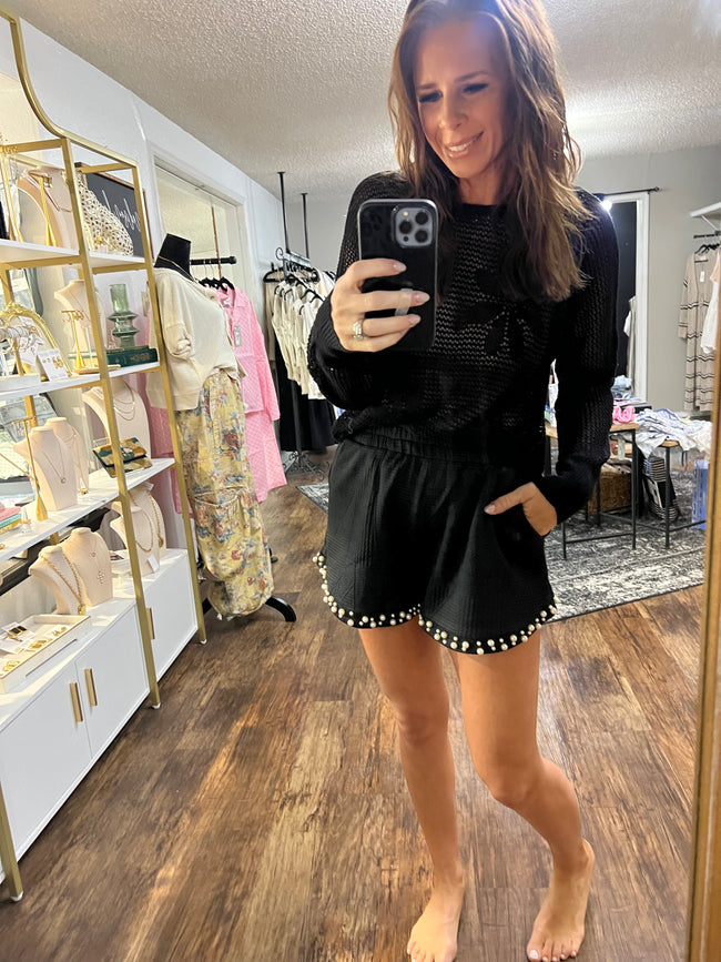Pearl Detailed Shorts