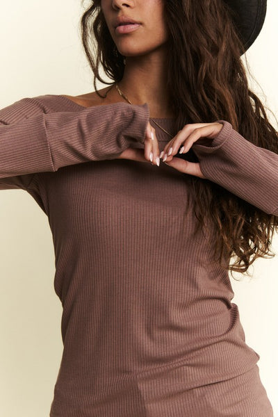 Ribbed Days Off the Shoulder Top