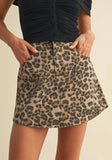 Leopard Denim Skirt