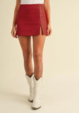 Red Leather Holiday Skort