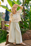 Floral Eyelet Pants