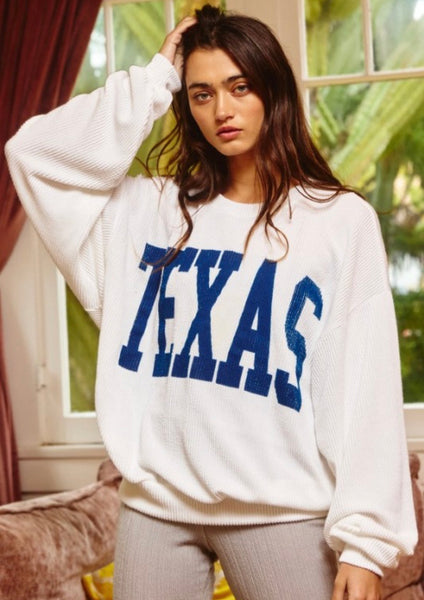 Anyway You Want It Texas Corded Pullover