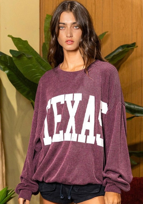Anyway You Want It Texas Corded Pullover