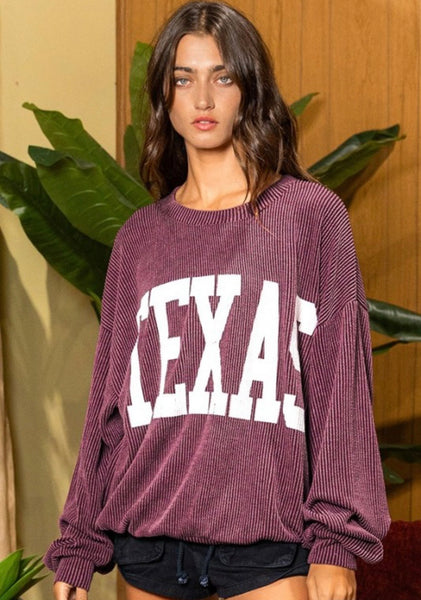 Anyway You Want It Texas Corded Pullover