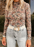 Vintage Floral Mesh Top