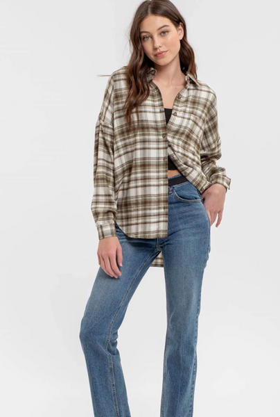 Fallin For You Plaid Top